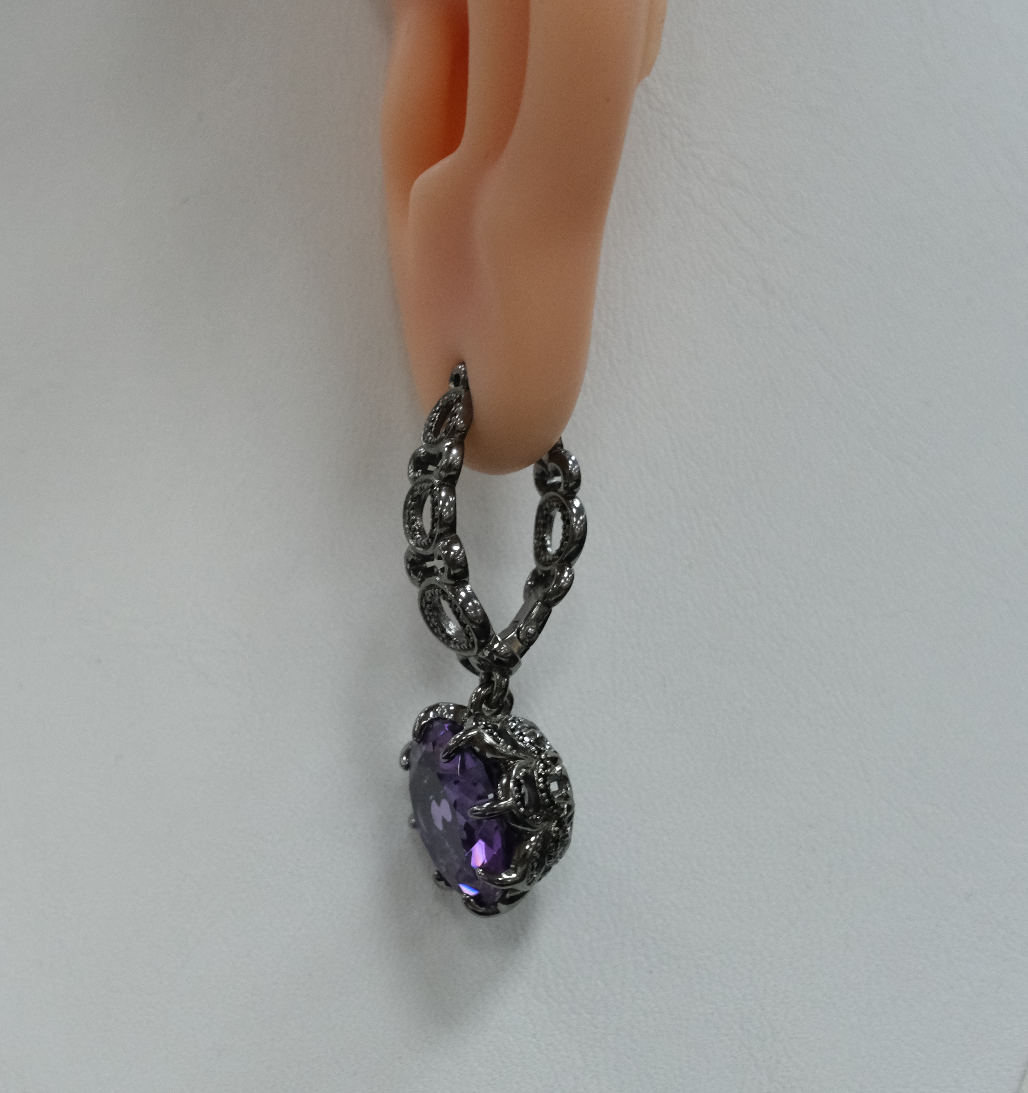 Серебряные серьги с аметистами